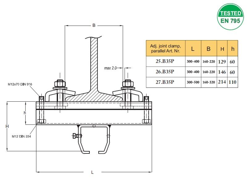 .B35P Adjustable Support - Parallel