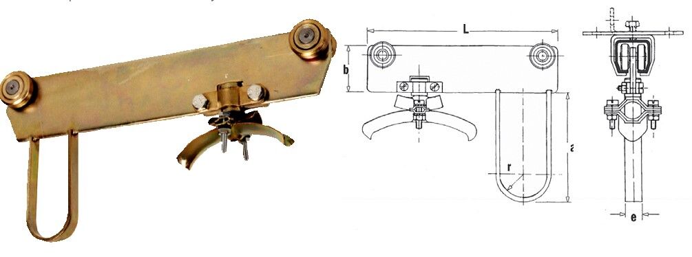 Round Cable or Hose Towing Trolley .M15-.M43